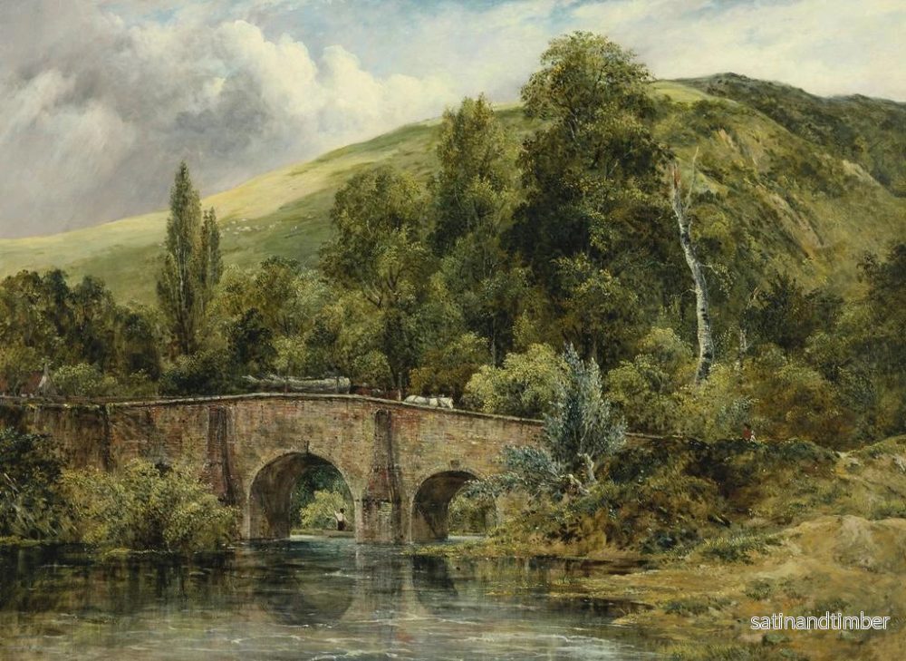 Reproduktion av målningen Le pont de Fingle sur la rivière Teign, Devon oriental - Frederick Waters Watts - Bild 2
