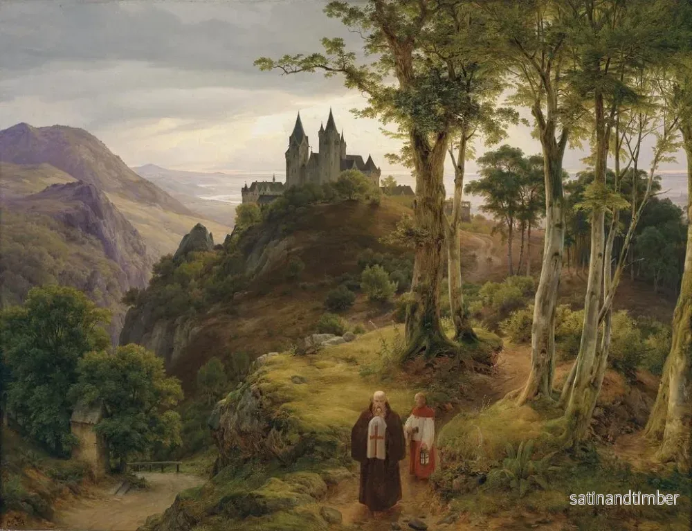 Reproduktion av målningen romantisk landskap med kloster - Karl Friedrich Lessing - Bild 2