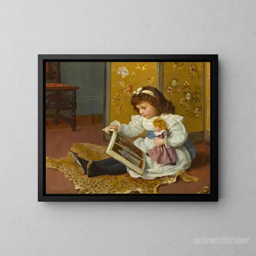 Reproduktion av målningen L'heure du conte - Charles Haigh-Wood