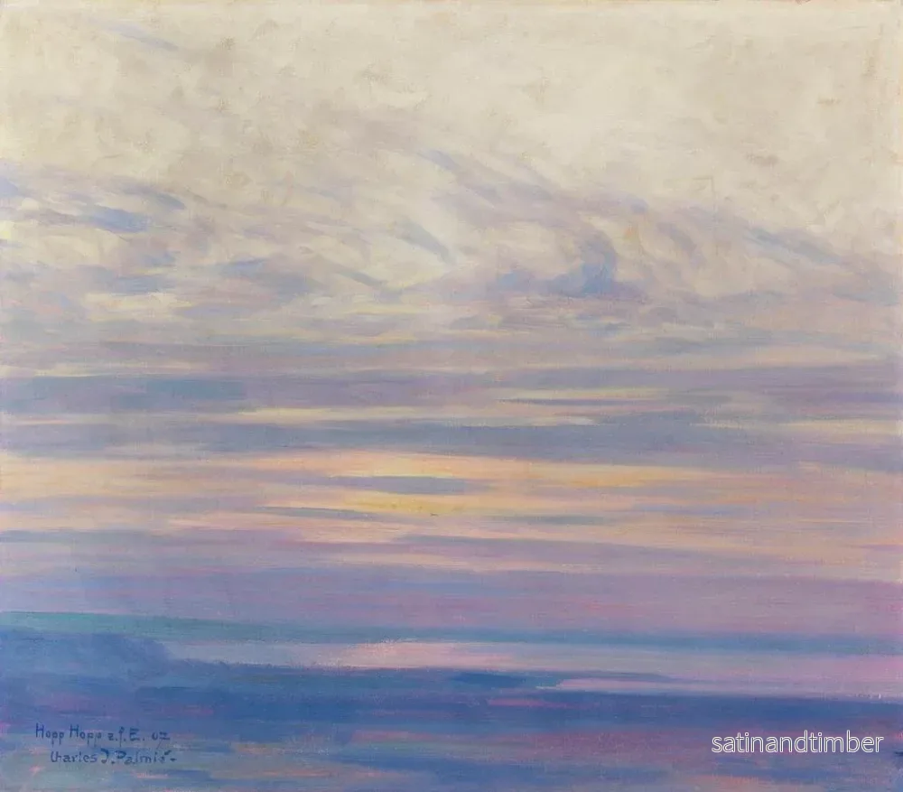 Reproduktion av målningen av den morgonlena atmosfären vid Constance-sjön - Charles Johann Palmi - Bild 2