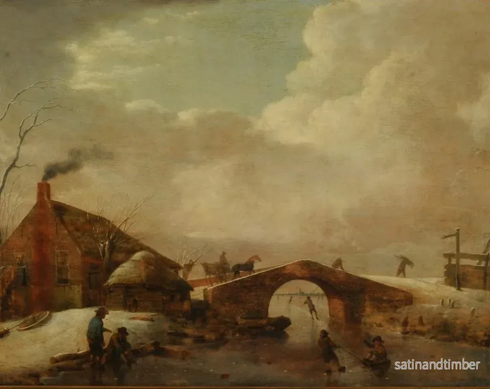 Reproduktion av målningen Landskapsbild av vintern - Hendrik Willem Schweickhardt - Bild 2