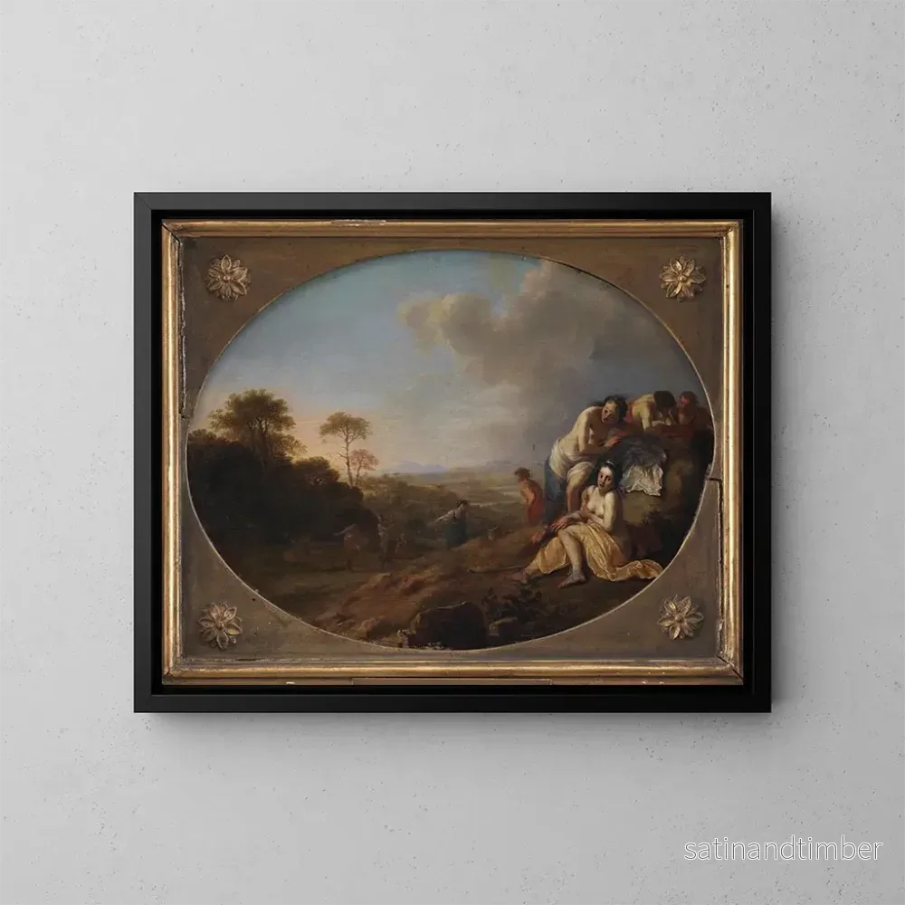 Reproduktion av målningen Nymphe i ett landskap - Dirck van der Lisse
