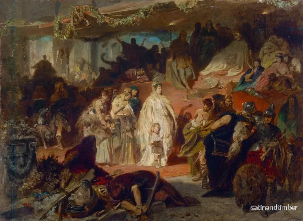 Reproduktion av målningen Thusnelda i den triumferande processionen av Germanicus - Karl Theodor von Piloty - Bild 2