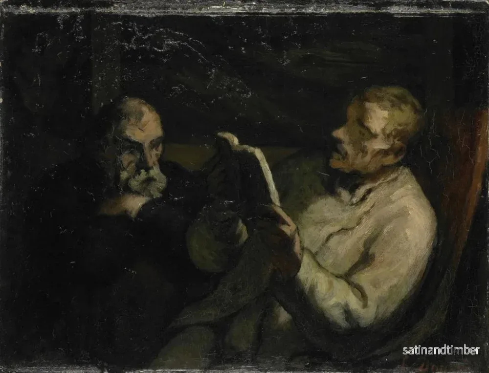 Reproduktion av målningen La Lecture - Honoré Daumier - Bild 2