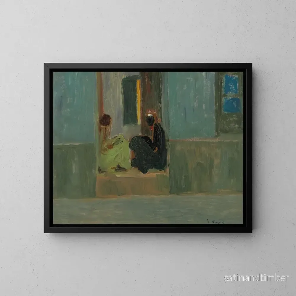 Reproduktion av målningen Noires à la porte - Pedro Figari