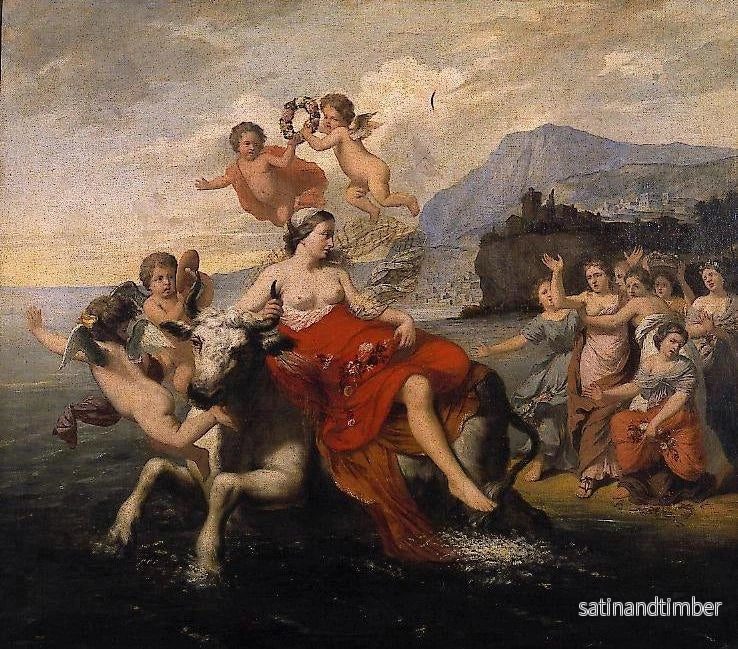 Reproduktion av målningen Le Viol de l'Europe - Jozef Van Lerius - Bild 2