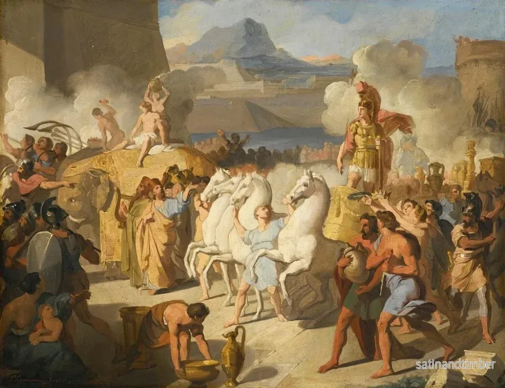 Reproduktion av målningen Le triomphe d'un héros romain, probablement Marcus Claudius Marcellus - Vincenzo Camuccini - Bild 2