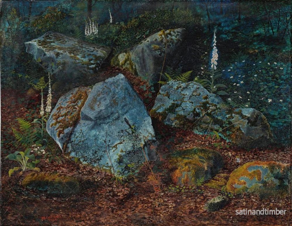 Reproduktion av målningen av klippor i Storsforths skog - John Atkinson Grimshaw - Bild 2