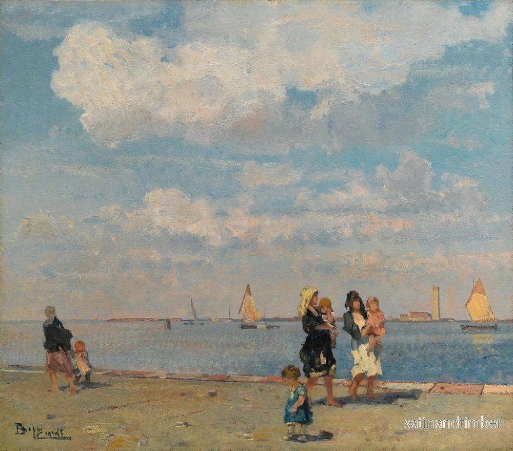 Reproduktion av målningen Promenad vid vattnet i Venedig - Beppe Ciardi - Bild 2