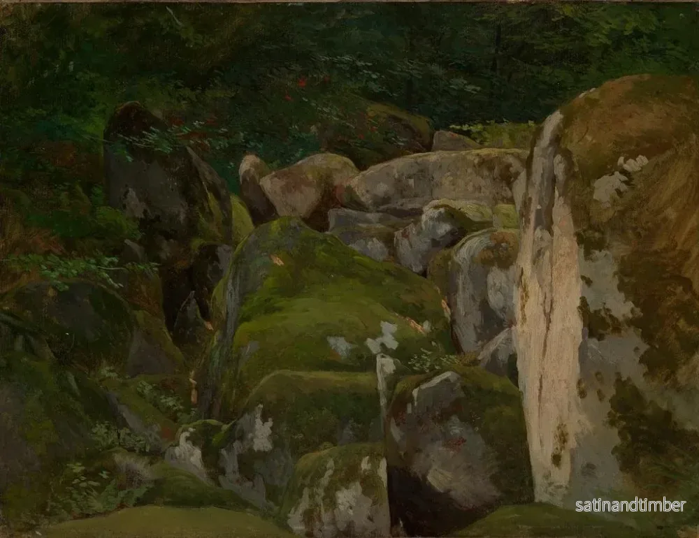 Reproduktion av målningen av mossiga klippor i skogsdalen - Eugen Bracht - Bild 2