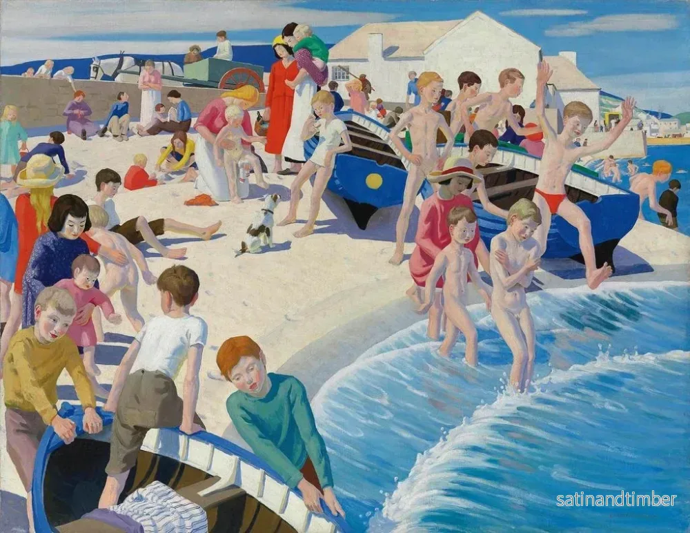 Reproduktion av målningen på stranden i Newlyn - Ernest Procter - Bild 2