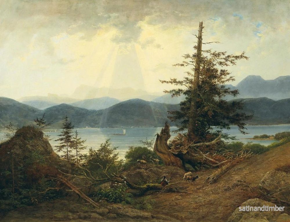 Reproduktion av målningen Scen vid Attersee - Josef Feid - Bild 2