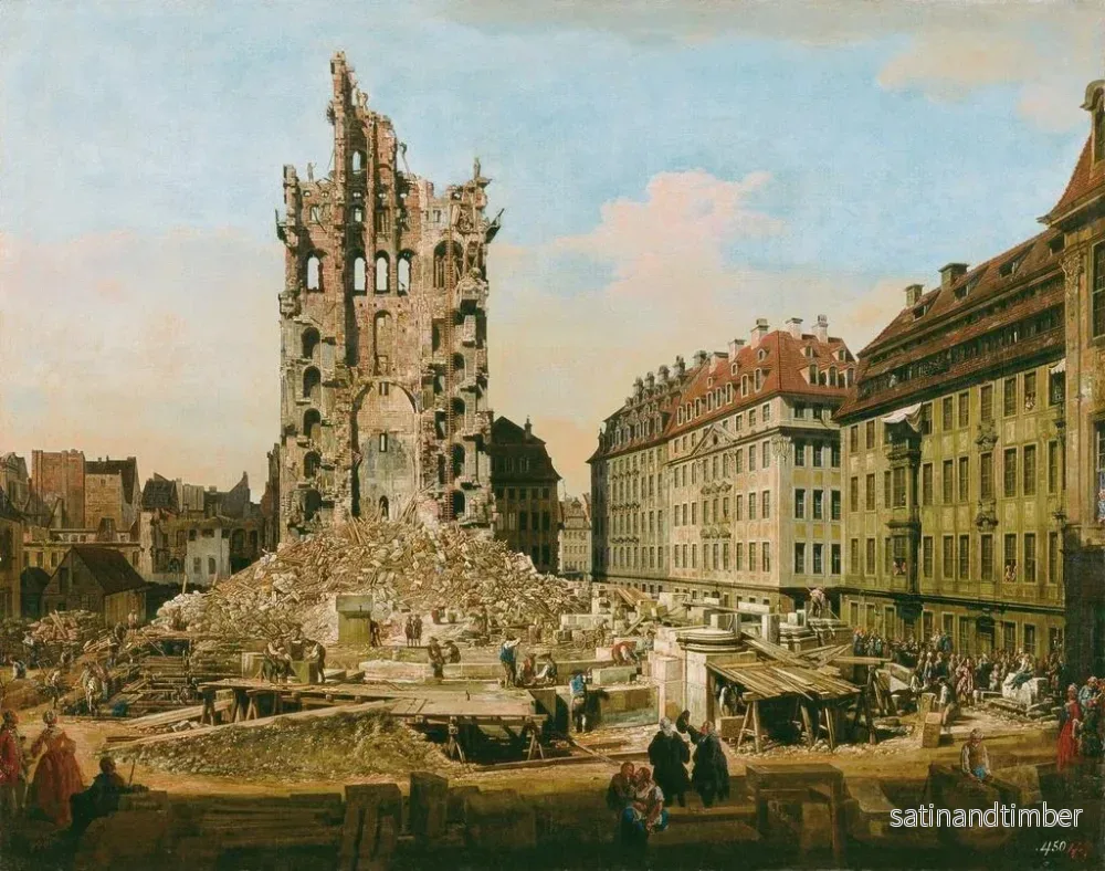 Reproduktion av målningen Les ruines de l'ancienne Kreuzkirche de Dresde - Bernardo Bellotto - Bild 2