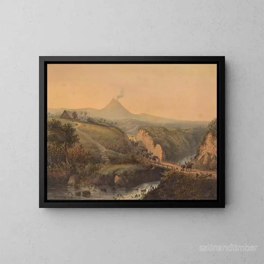 Reproduktion av målningen Vue des environs de Malang - Johan Conrad Greive