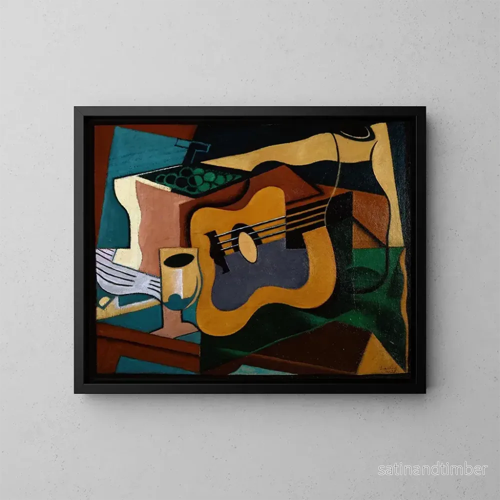 Reproduktion av målningen Naturtavla med gitarr - Juan Gris