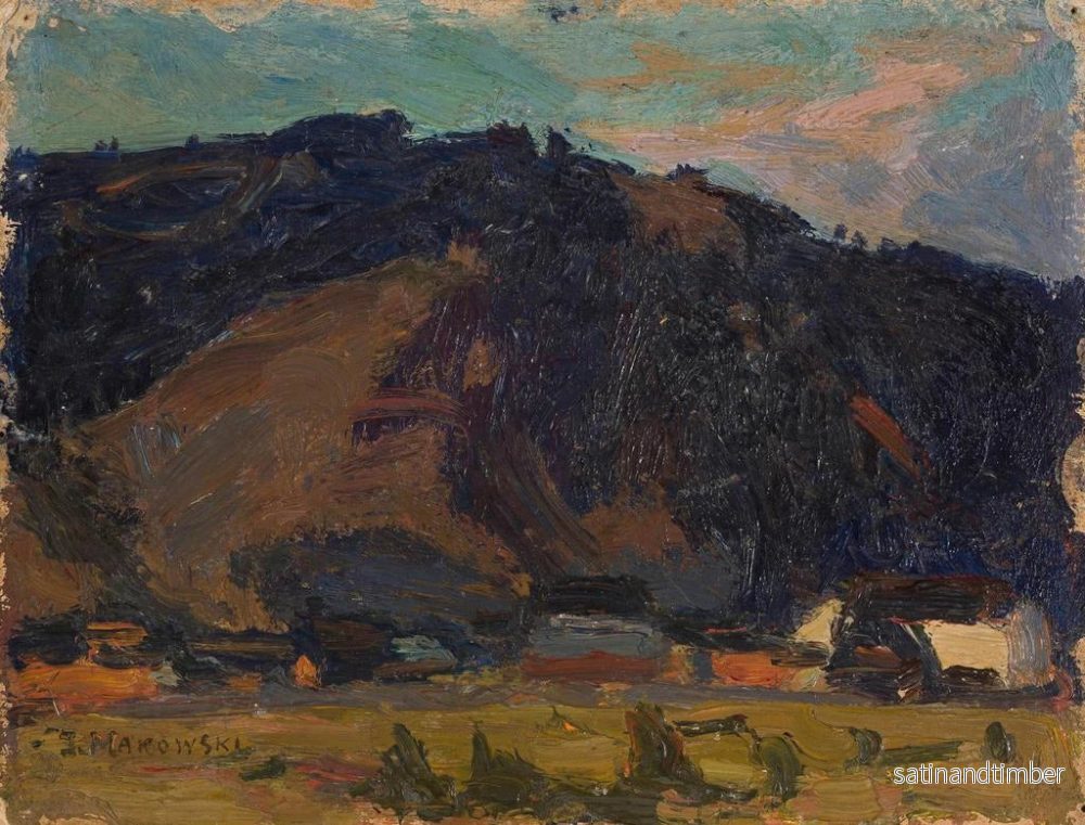 Reproduktion av målningen Vy av en by med berg i bakgrunden - Tadeusz Makowski - Bild 2