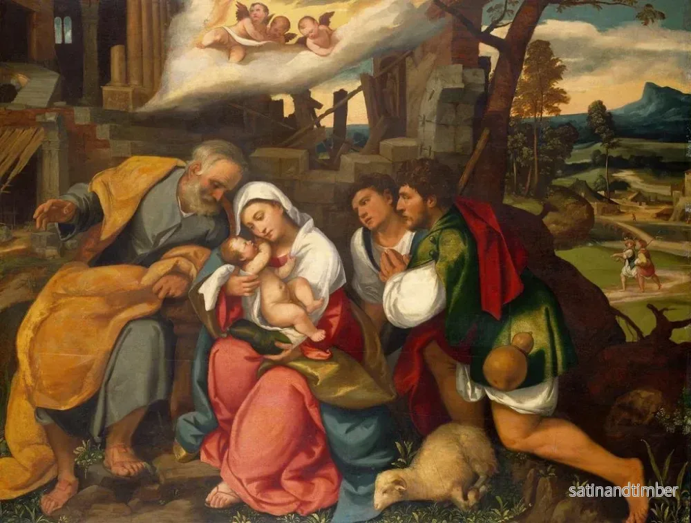 Reproduktion av målningen L'Adoration des bergers - Bonifacio Veronese - Bild 2
