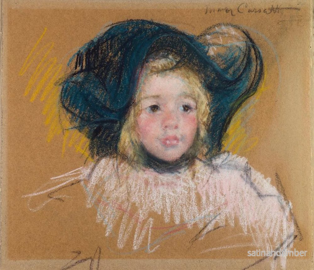 Reproduktion av målningen Tête de Simone i grönt huvudbonad med vågiga kanter nr 2 - Mary Cassatt - Bild 2
