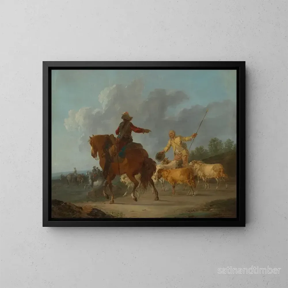 Reproduktion av målningen Cavalier och herde - Francesco Casanova
