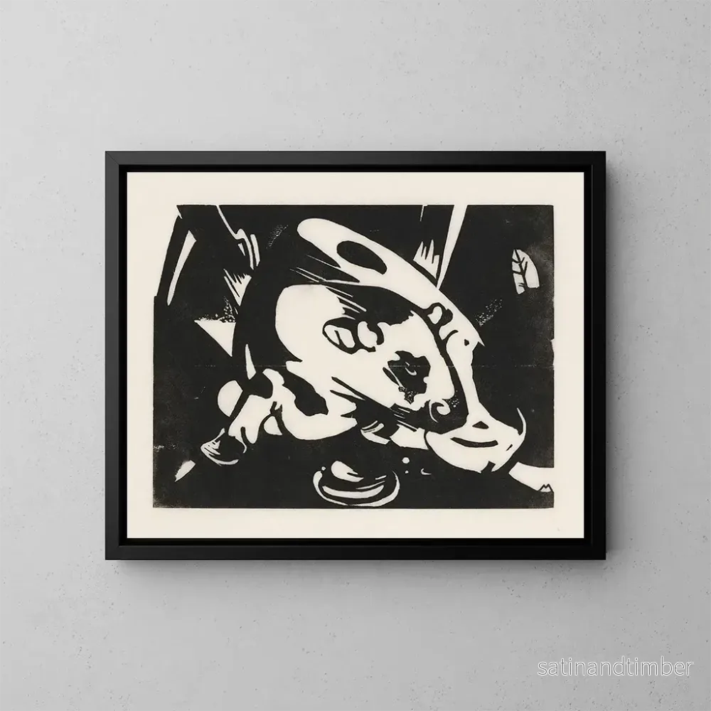 Reproduktion av målningen Le Taureau - Franz Marc