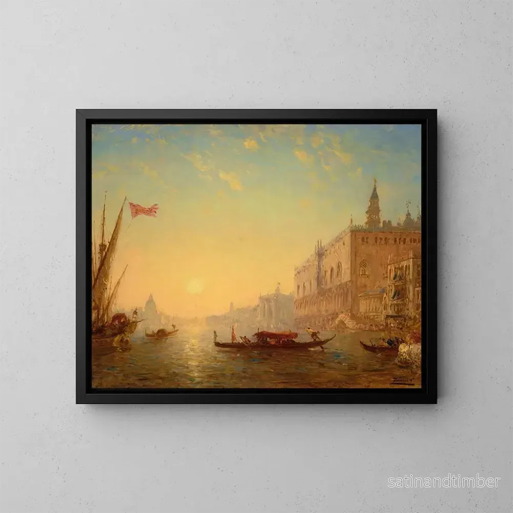 Reproduktion av målningen Le bassin vu du quai des Esclavons - Félix Ziem