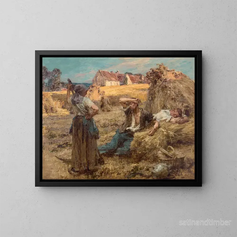 Reproduktion av målningen Le réveil du faucheur - Léon Augustin Lhermitte