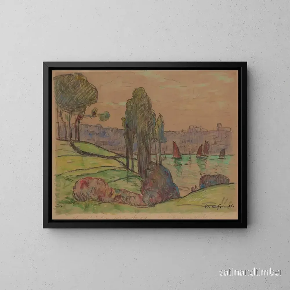 Reproduktion av målningen Les voiliers rouges à Douarnenez - Maxime Maufra