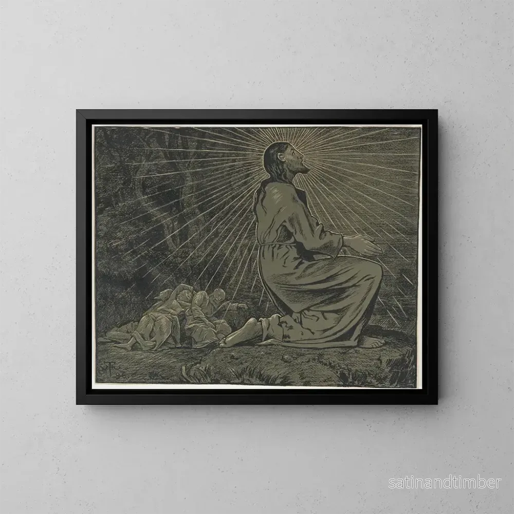 Reproduktion av målningen Le Christ au mont des Oliviers - Hans Thoma