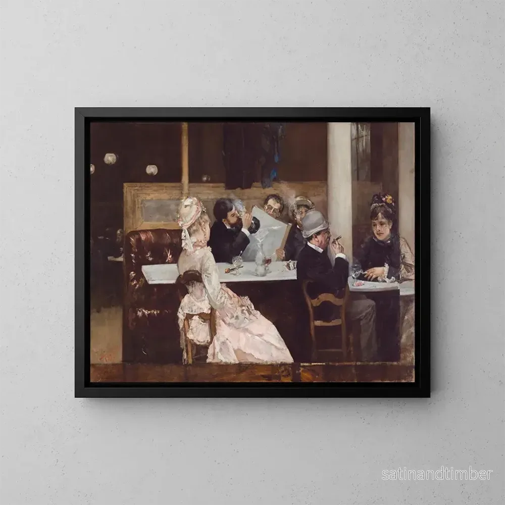 Reproduktion av målningen Scène de café à Paris - Henri Gervex