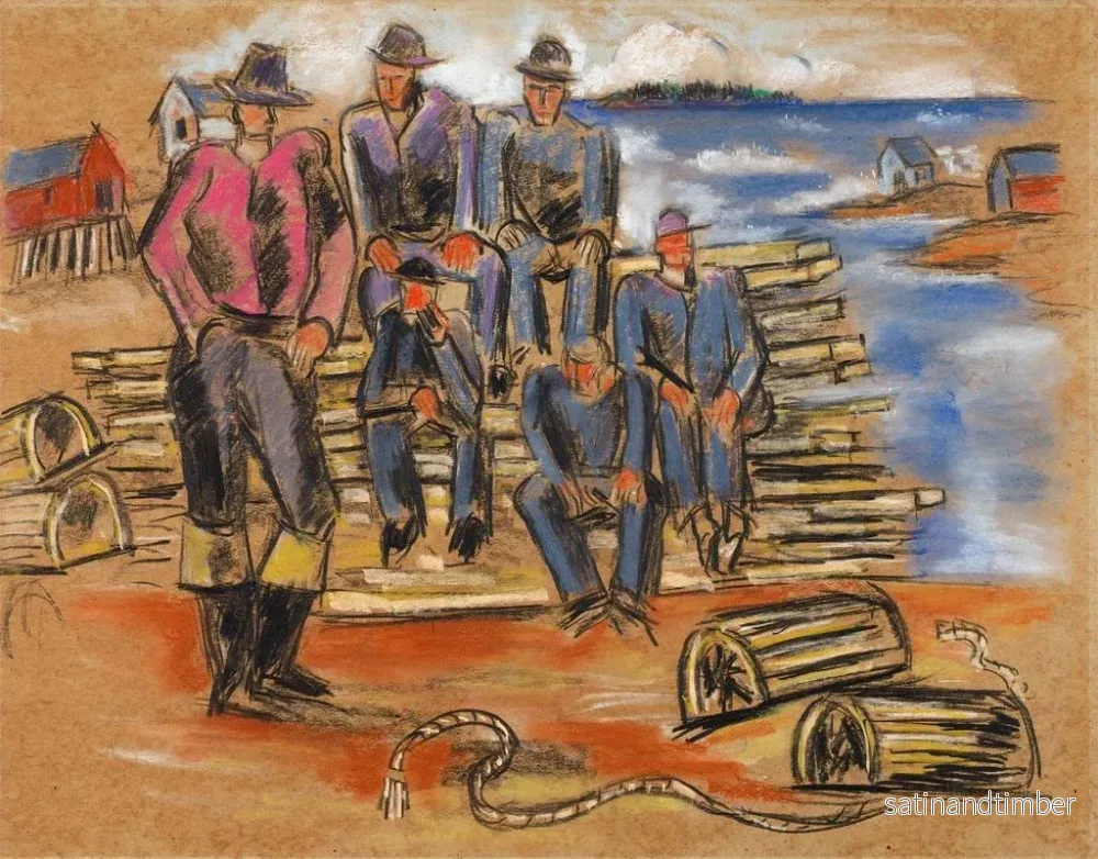 Reproduktion av målningen Studie för hummerfiskare - Marsden Hartley - Bild 2