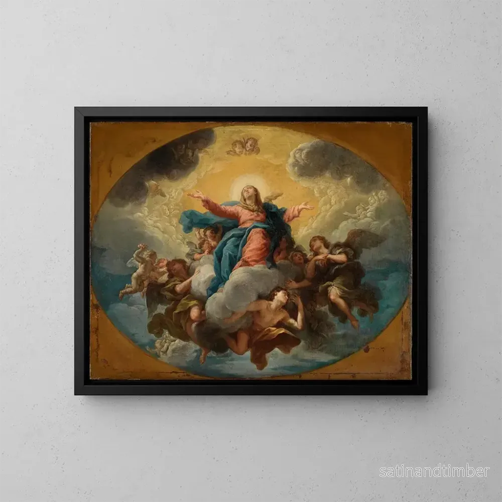 Reproduktion av målningen L'Assomption de Marie - Louis de Boullogne