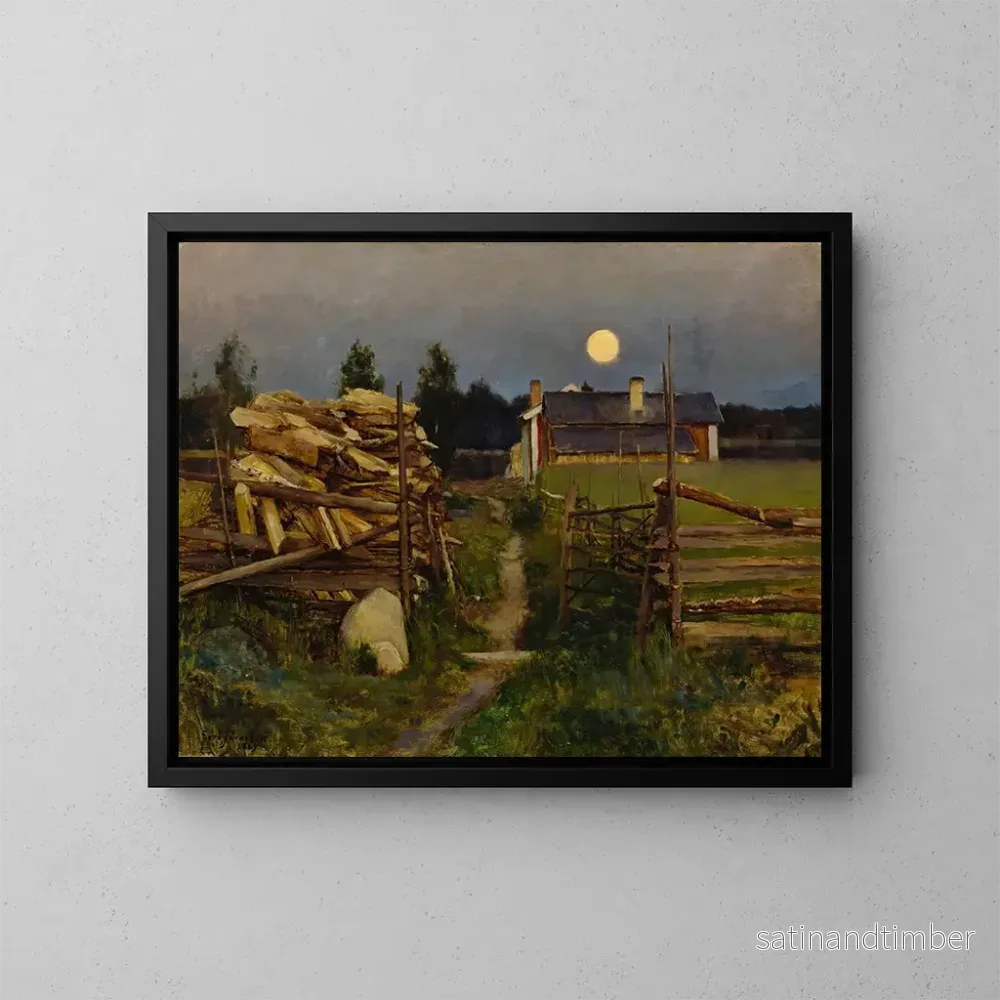 Reproduktion av målningen sommar natt med måne - Eero Järnefelt
