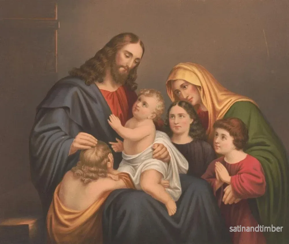 Reproduktion av målningen av Le Christ bénissant les petits enfants - Howe Middleton - Bild 2