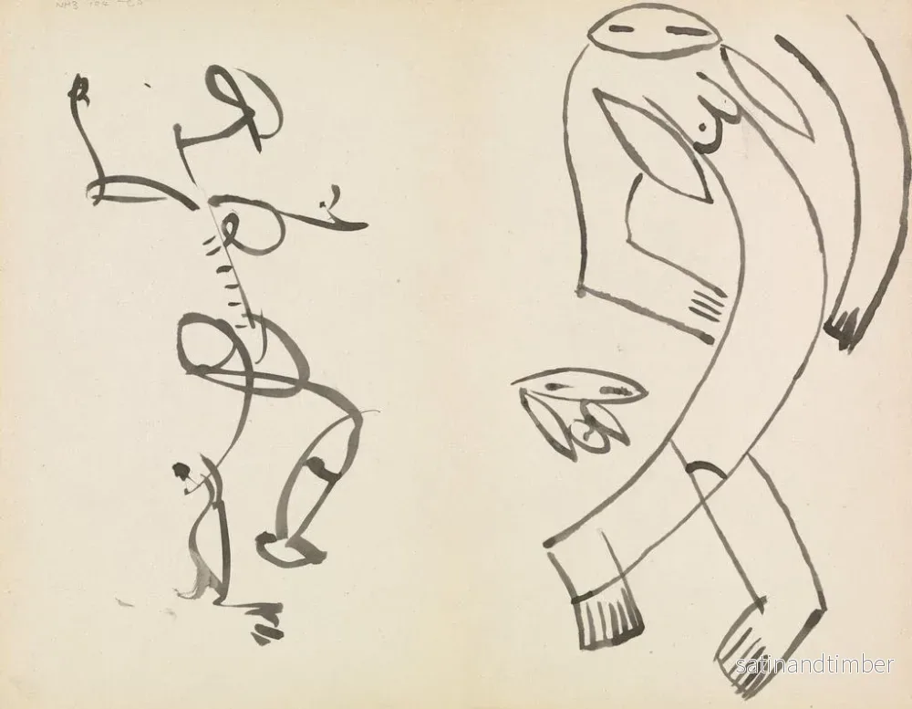 Reproduktion av målningen Studier av två dansande figurer - Henri Gaudier-Brzeska - Bild 2