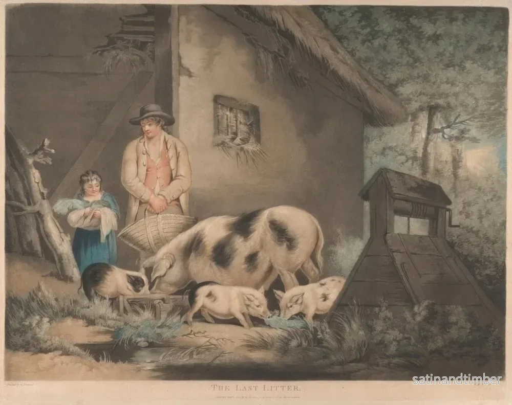 Reproduktion av målningen La dernière portée - George Morland - Bild 2
