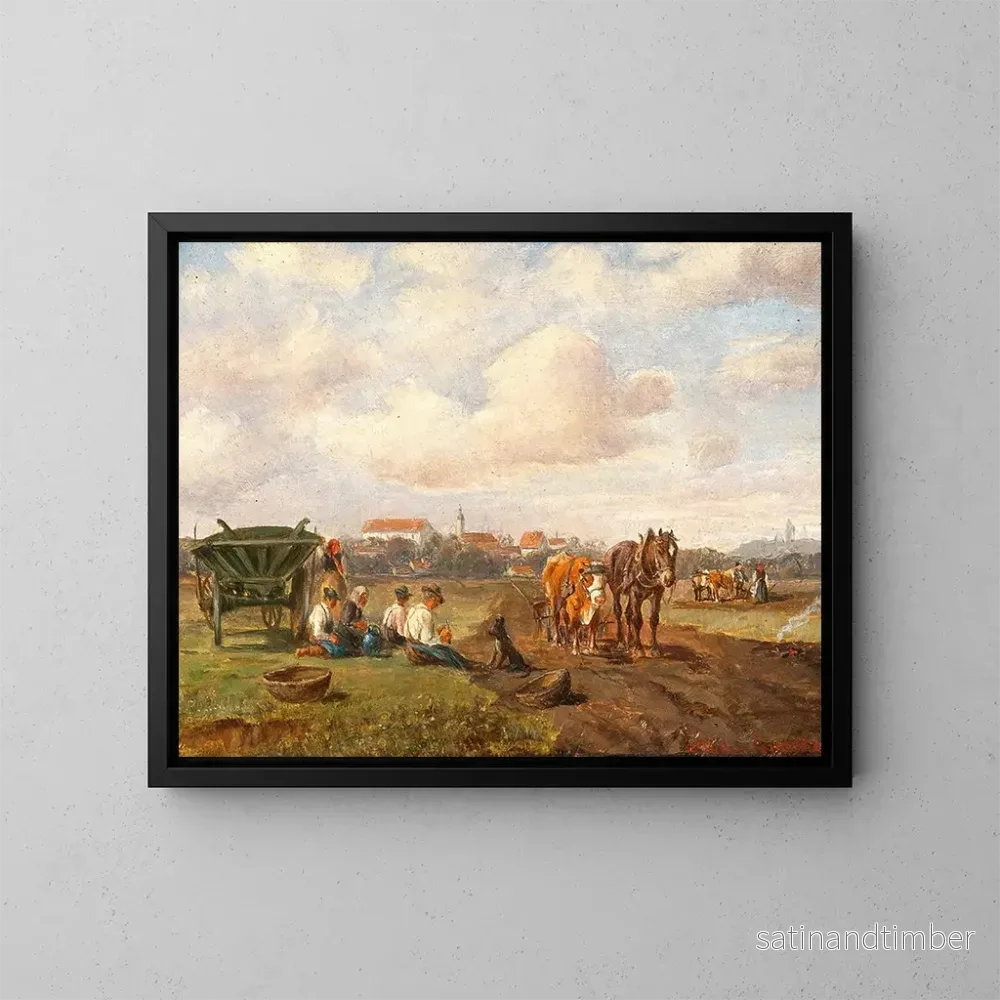 Reproduktion av målningen Repos sur le bord de la route avant un village - Ludwig Müller-Cornelius