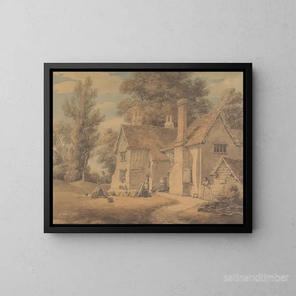 Reproduktion av målningen La maison des pauvres à Hadley, Hertfordshire - Thomas Hearne