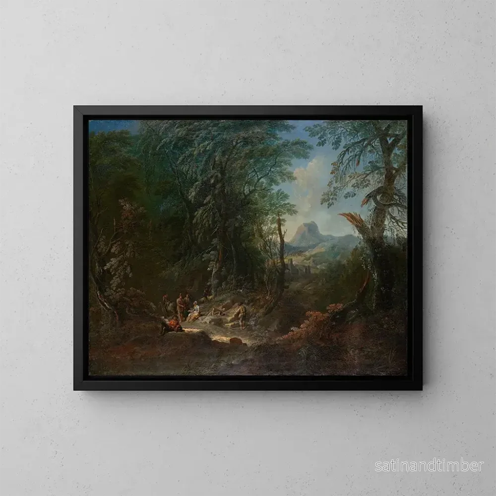 Reproduktion av målningen Landskapsbild av skog på morgonen - Maximilian Joseph Schinnagl