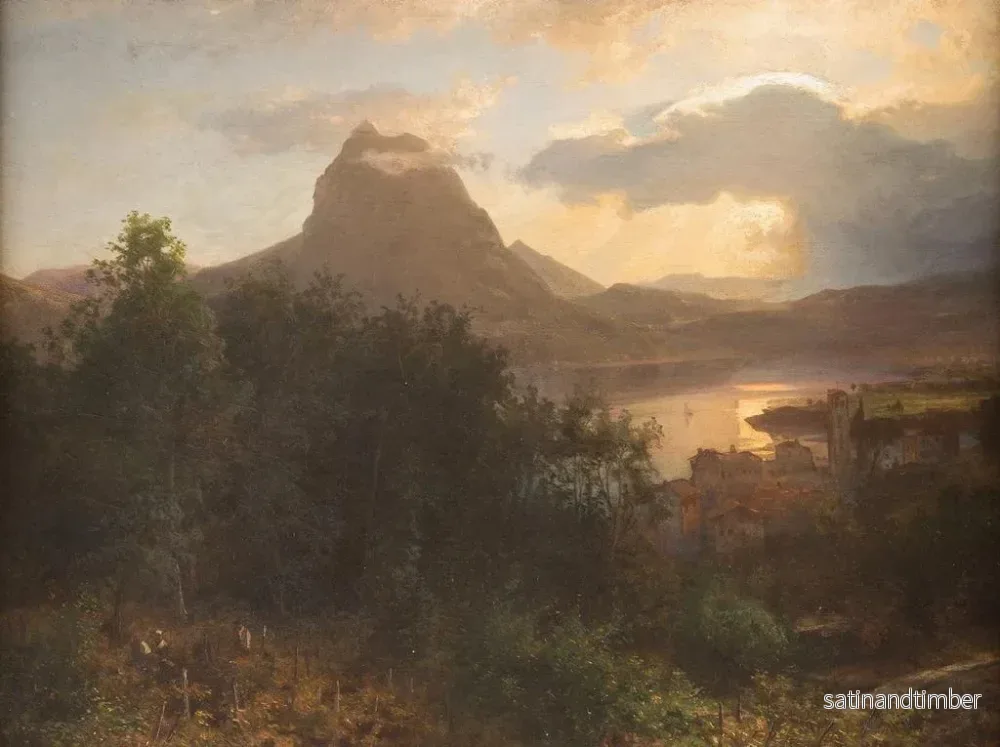 Reproduktion av målningen Skörd av druvor vid skymningen - Oswald Achenbach - Bild 2