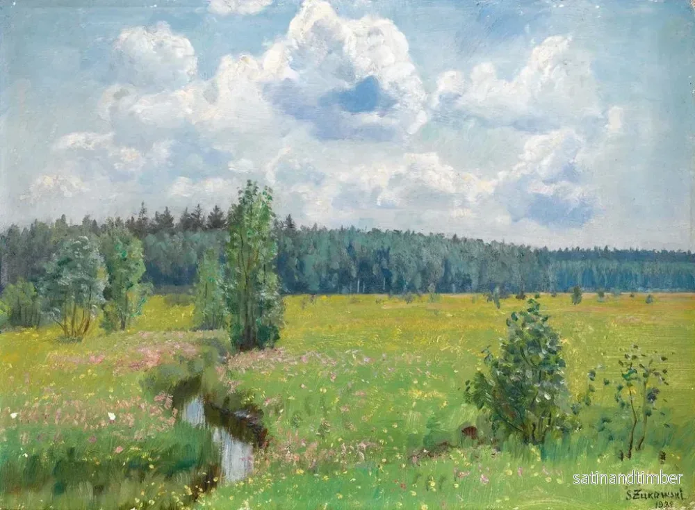 Reproduktion av målningen Prairies de la forêt de Wisocka en juin brûlant - Stanisław Żukowski - Bild 2