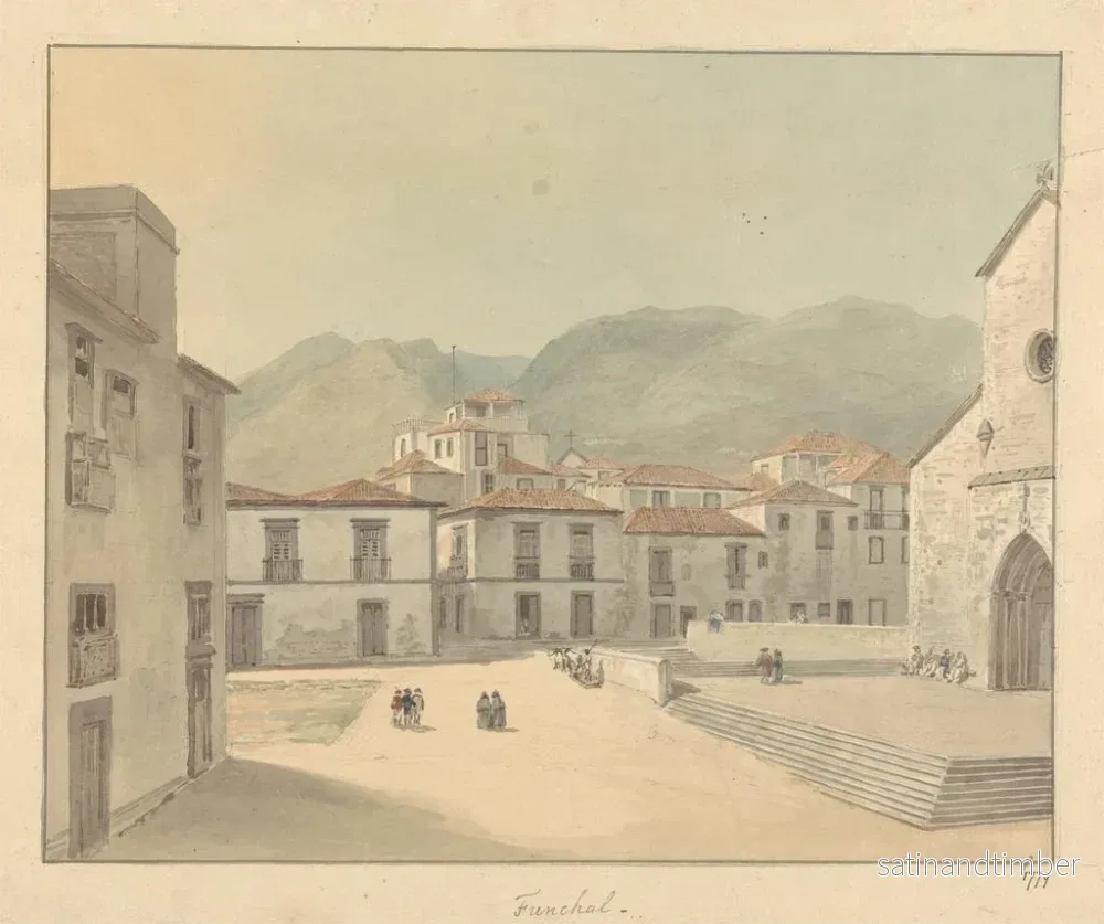 Reproduktion av målningen Funchal, Madeira, en plats med en kyrka - Samuel Davis - Bild 2