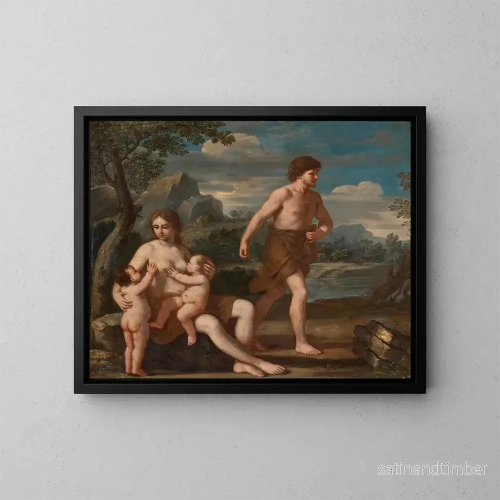 Reproduktion av målningen Adam och Eva med Kain och Abel – Giacinto Gimignani Reproduktion av målningen Adam och Eva med Kain och Abel – Giacinto Gimignani