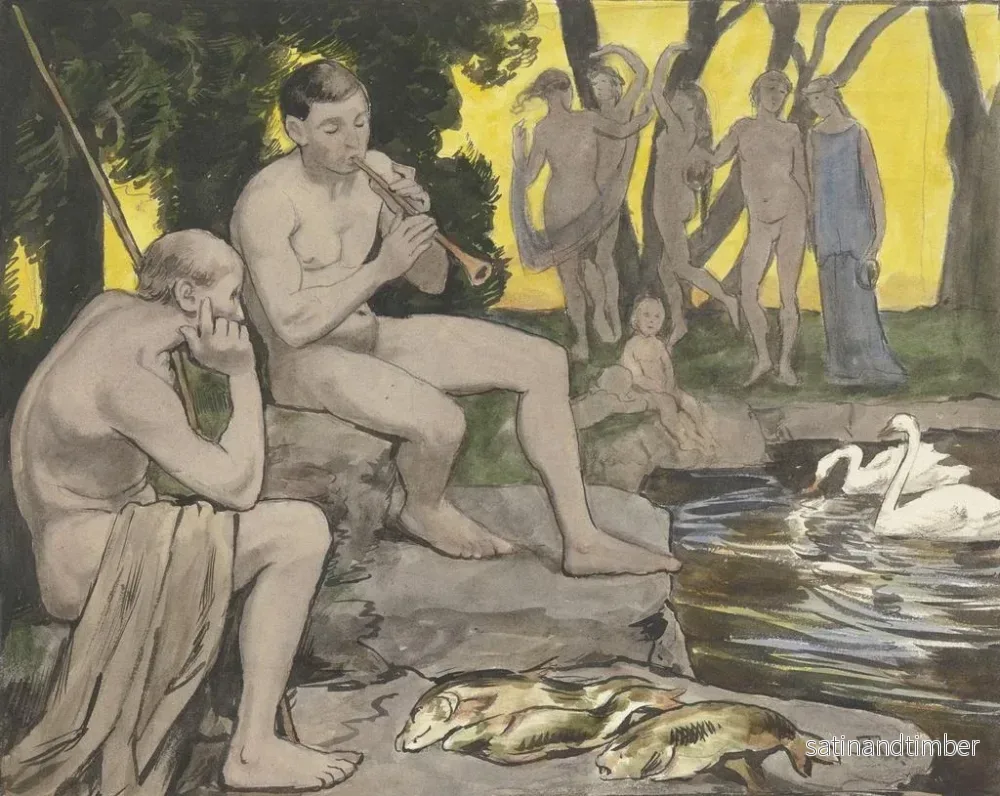 Reproduktion av målningen Les Champs Élysées, Nymfer dansande - Hans Thoma - Bild 2
