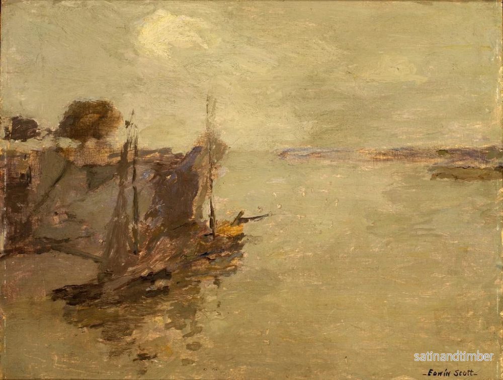 Reproduktion av målningen Båtar för fiske i Honfleur nr 2 - Frank Edwin Scott - Bild 2