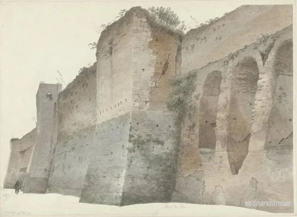 Reproduktion av målningen Le mur aurélien à Rome - Josephus Augustus Knip - Bild 2