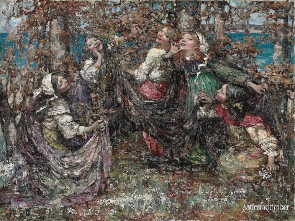 Reproduktion av målningen Ronde des roses - Edward Atkinson Hornel - Bild 2
