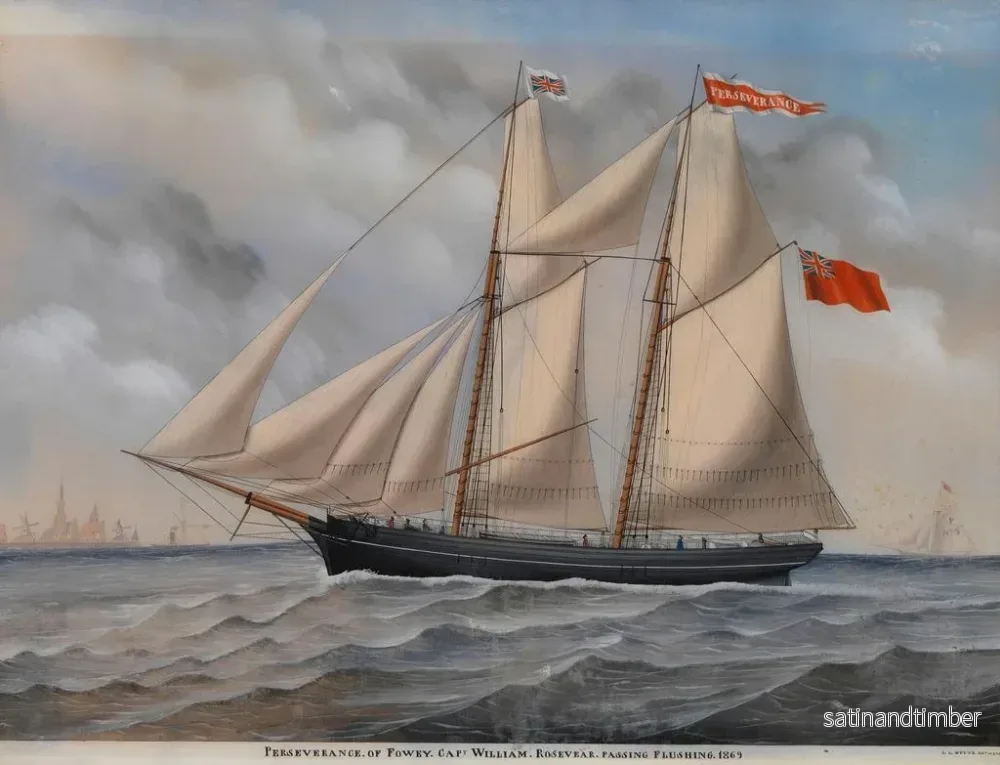 Reproduktion av målningen Brig engelska Perseverance de Fowey - Carolus Ludovicus Weyts - Bild 2