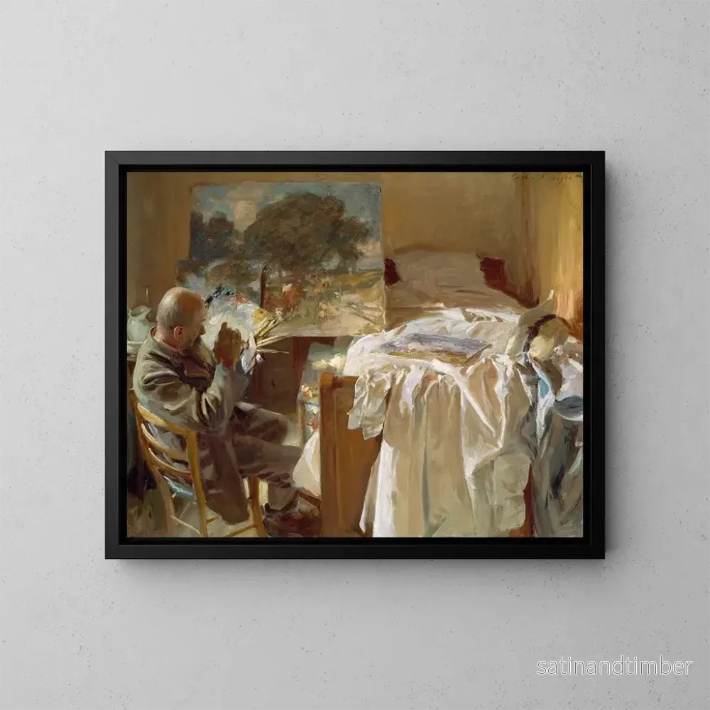 Reproduktion av målningen En konstnär i sitt ateljé - John Singer Sargent