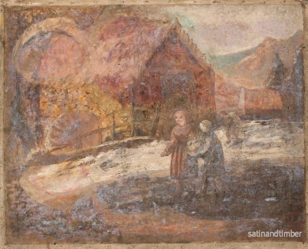 Reproduktion av målningen Två små flickor mot landskapsbakgrund - Tadeusz Makowski - Bild 2