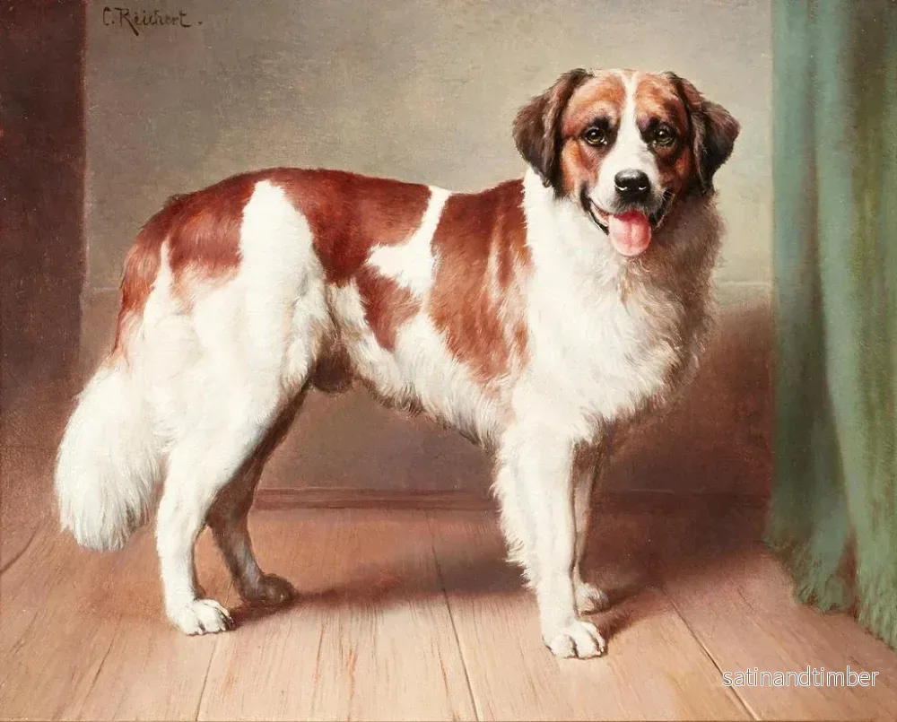 Reproduktion av målningen Porträtt av en Saint Bernard - Carl Reichert - Bild 2